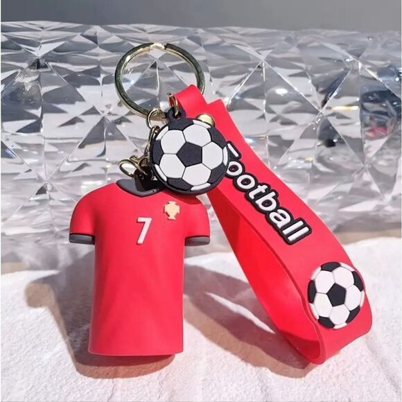 3 for 26 - Soccer/Football Ball Shirt Charm Keychain  - Picture 1 of 3